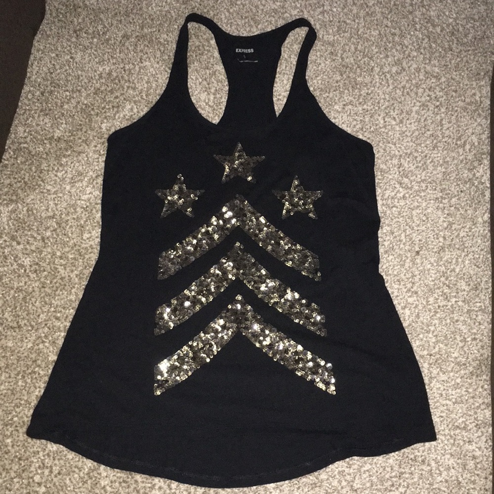 Black sequins tank top
